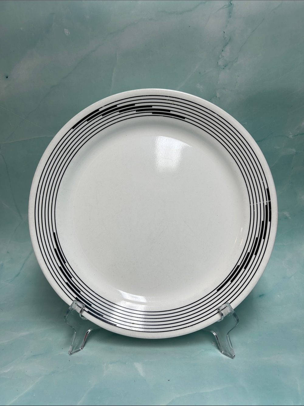 Corelle Optic Black Geometric dinner plate